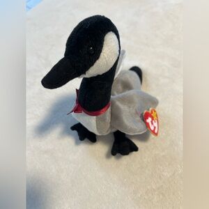 🦢 TY Beanie Babies “Loosy” Goose | DOB March 29, 1998 | Heart & Tush Tags 🦢
